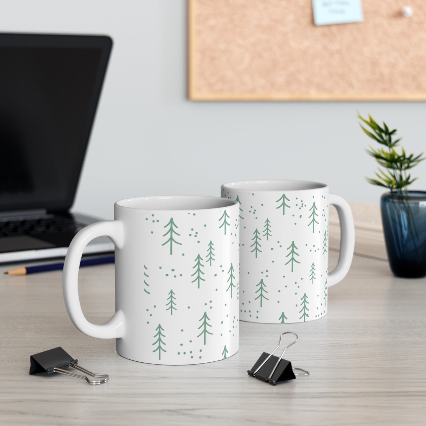 Christmas Tree Ceramic Design White Mug