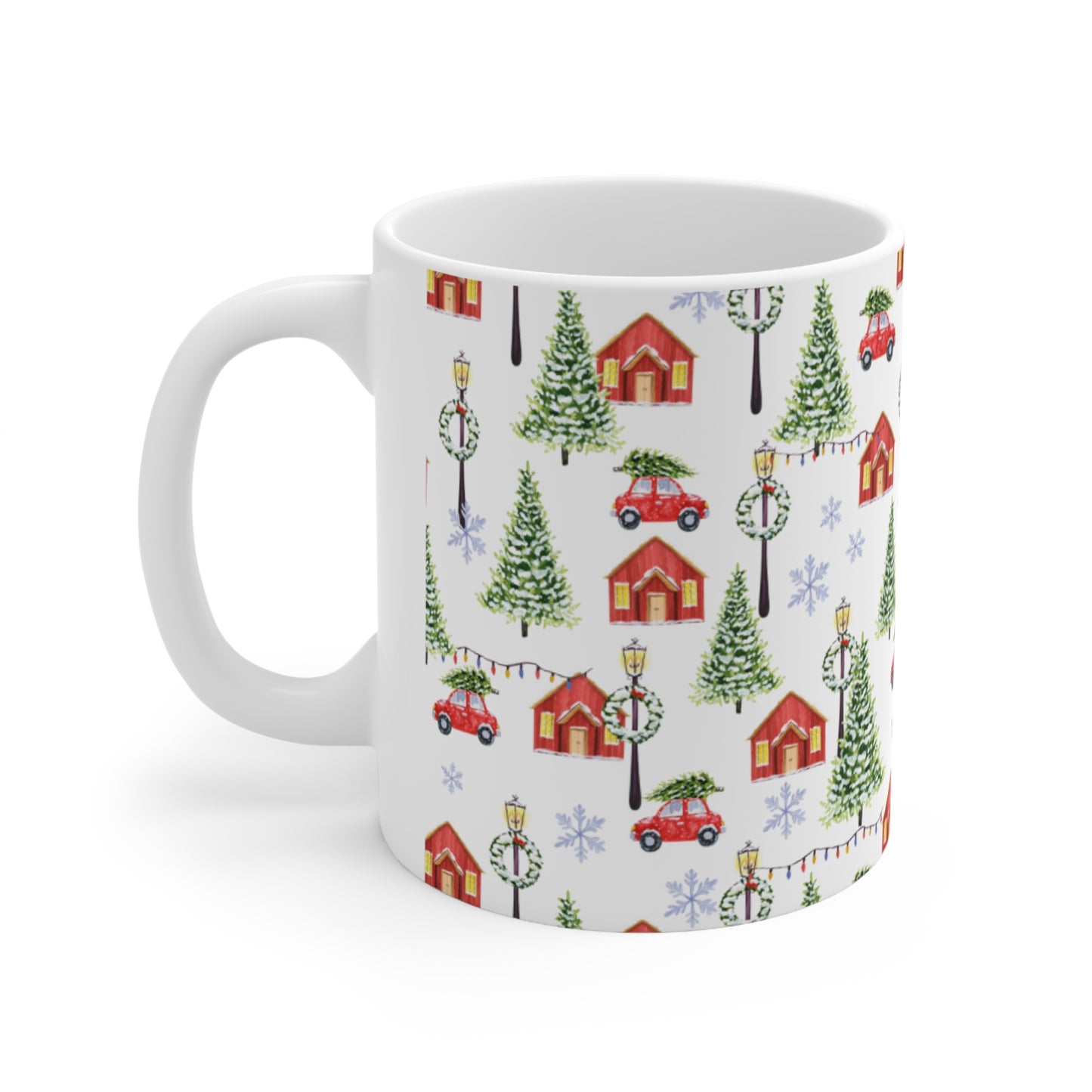 Christmas Pattern Ceramic Design White Mug