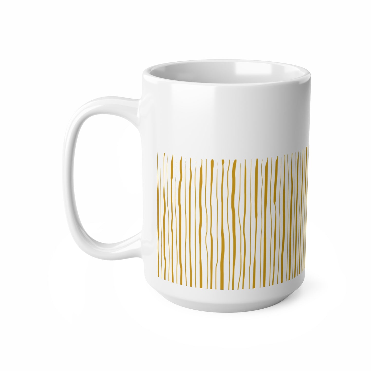Orange Stripped White Coffee Mug