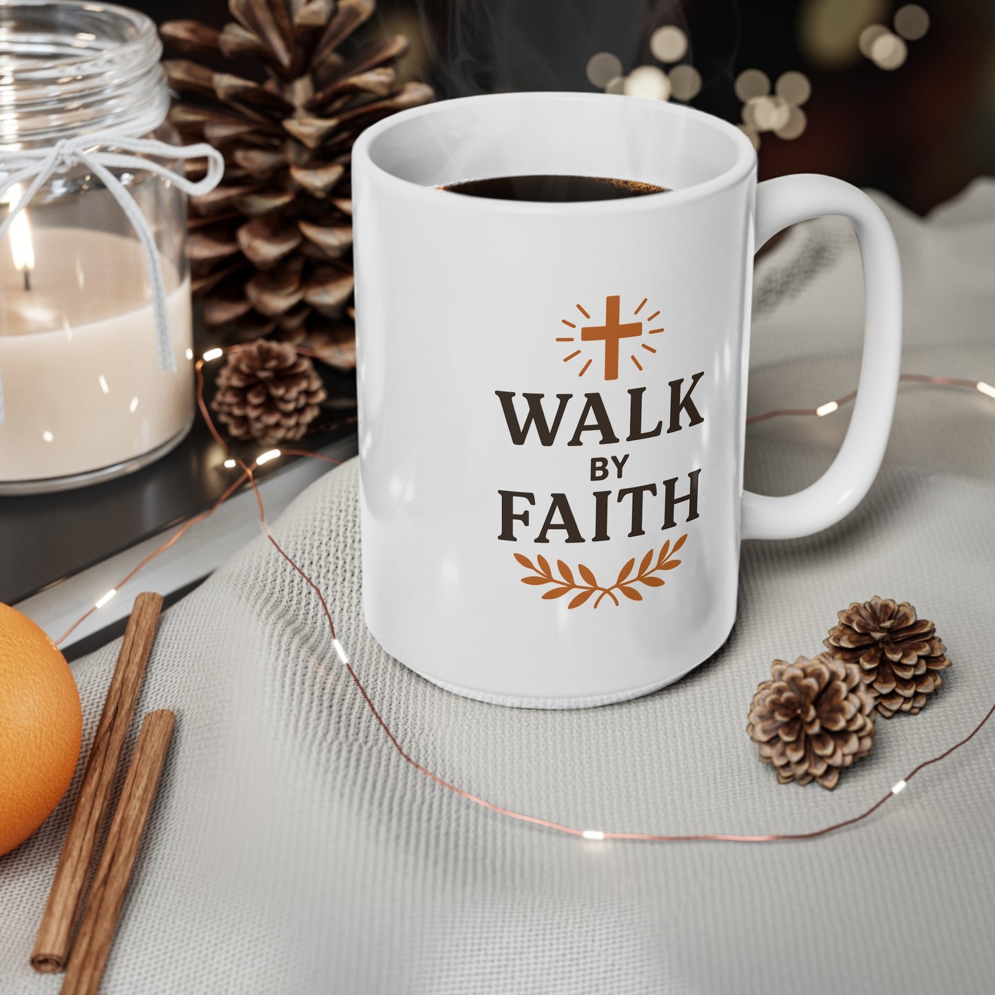 Walk by Faith Christian Coffee Mug