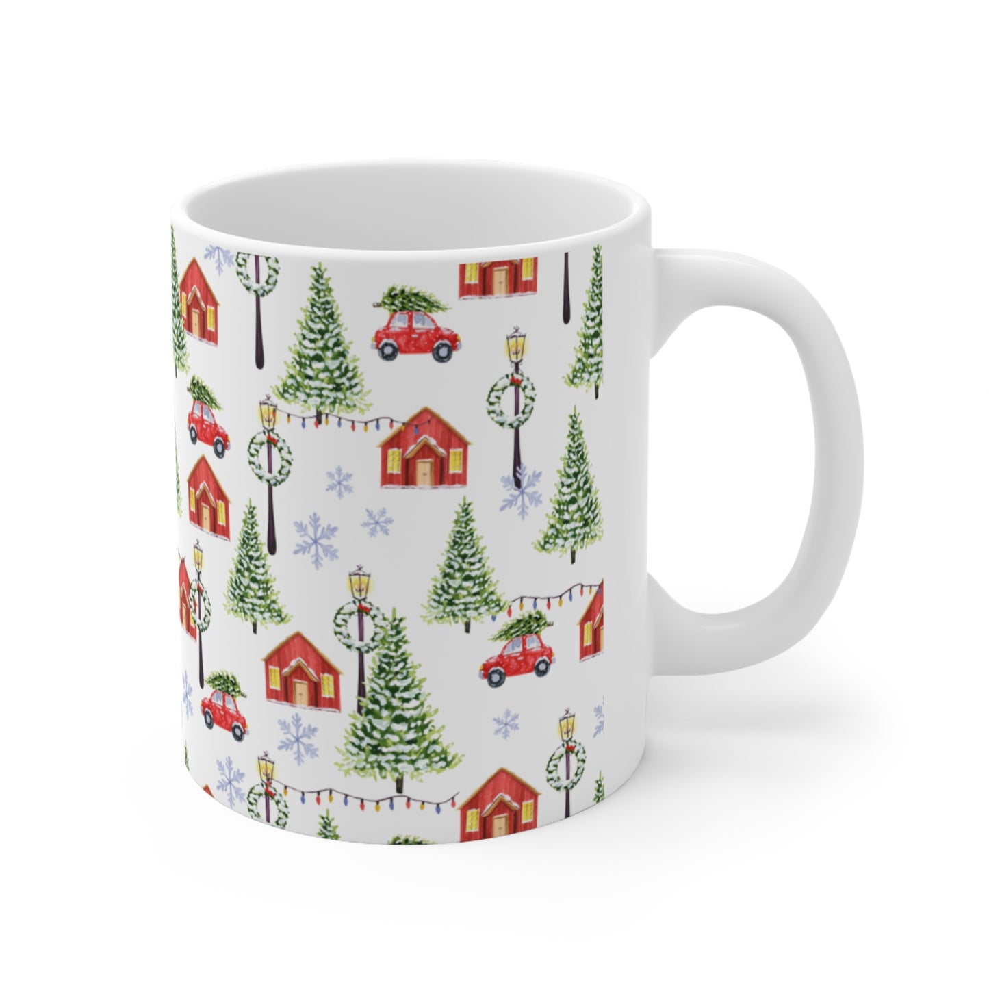 Christmas Pattern Ceramic Design White Mug