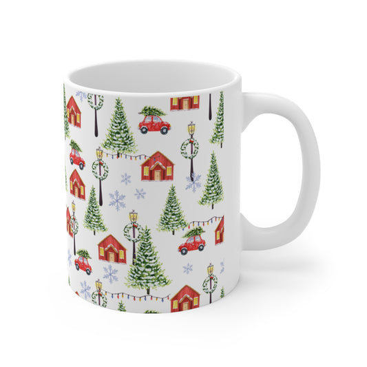 Christmas Pattern Ceramic Design White Mug