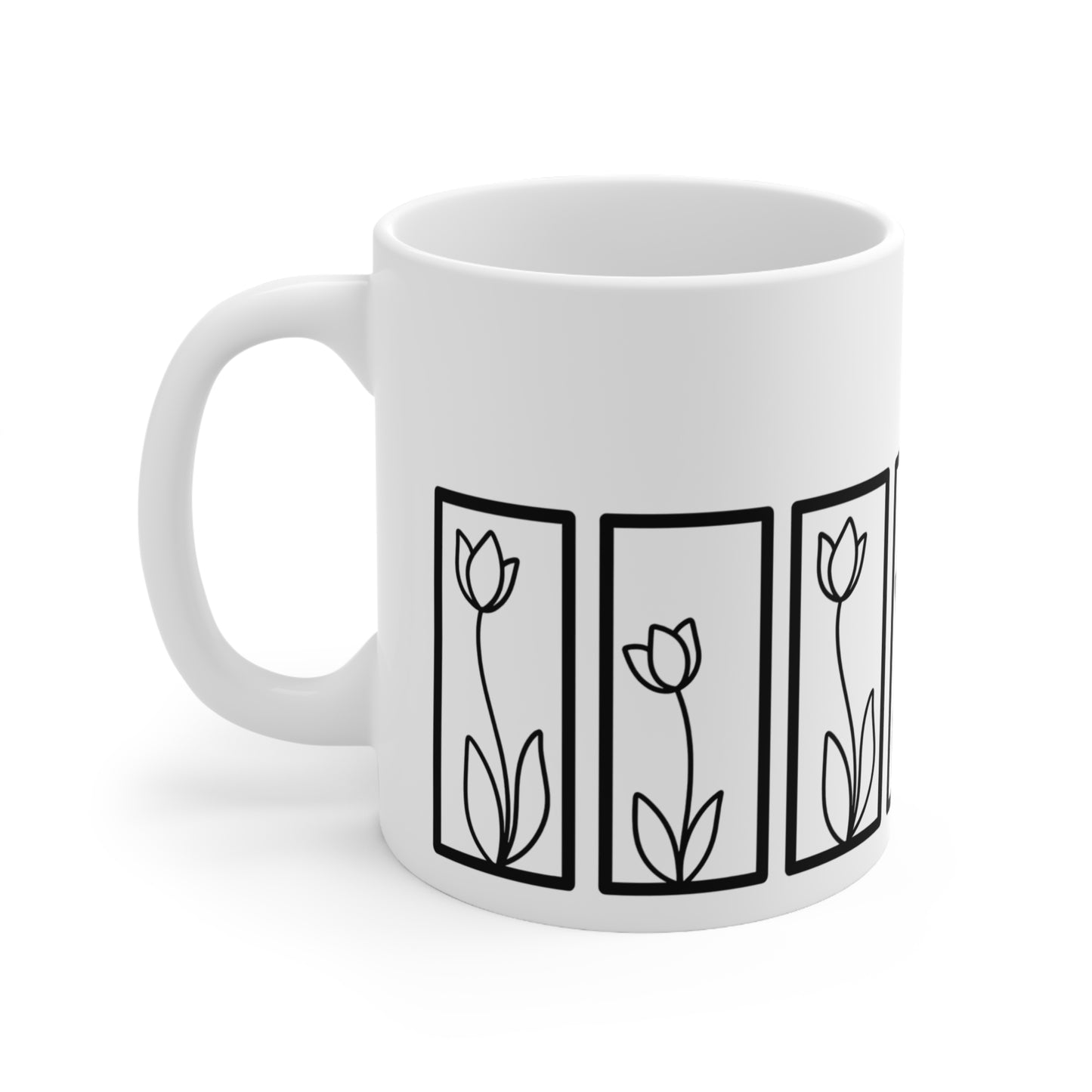 Botanical Floral Pattern Ceramic Coffee Mug