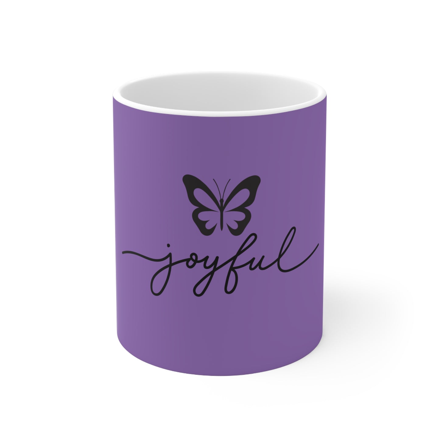 Joyful Ceramic Coffee Cups - 11oz & 15oz, Mug - Purple