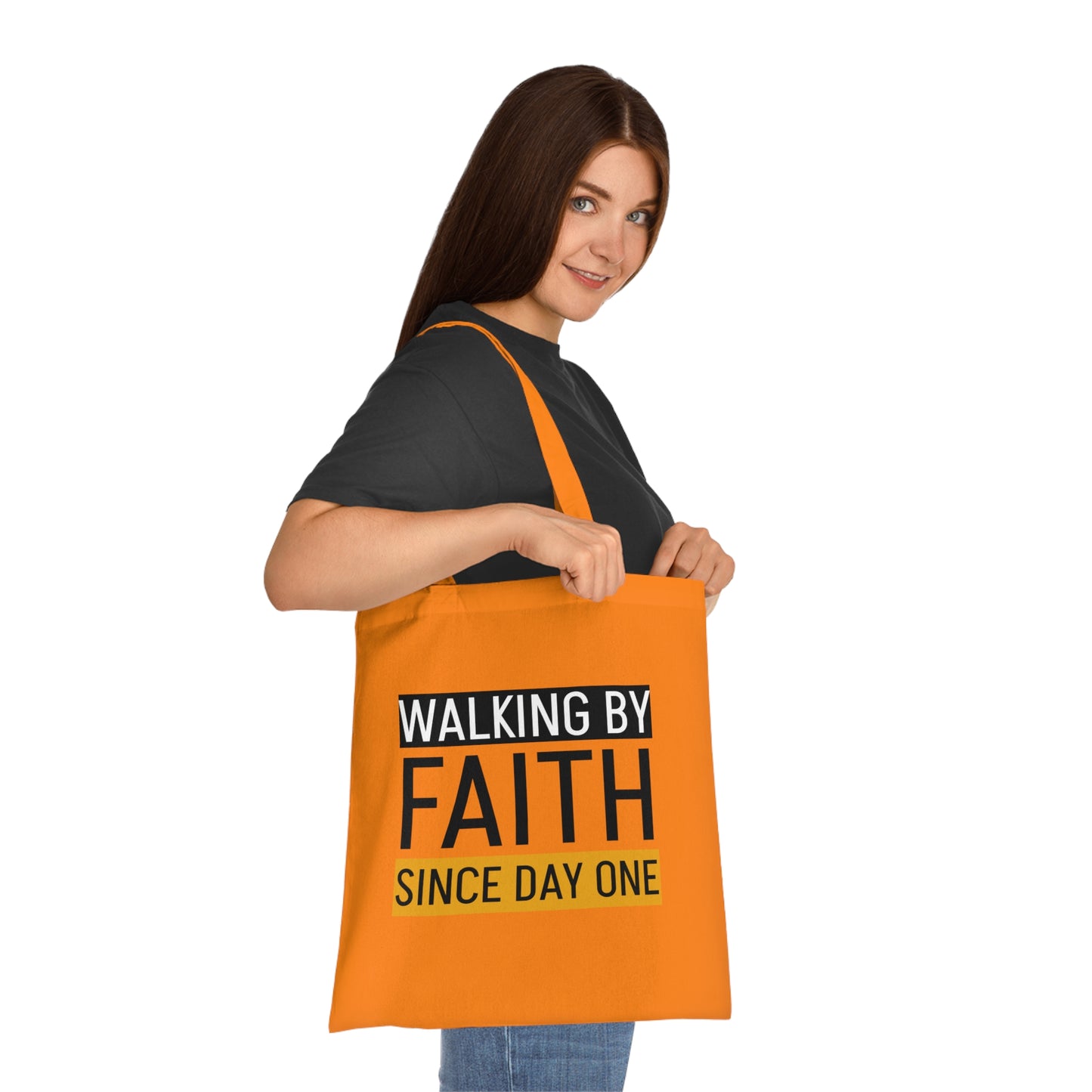Faith Inspirational Cotton Tote Bag | Motivational Carryall, Everyday Use, Gift for Believers, Scripture Tote, Eco-Friendly Shopping Bag