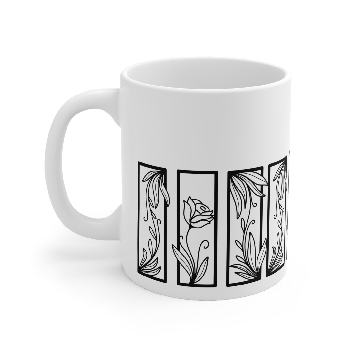 Roses Botanical Floral Ceramic Coffee Mug