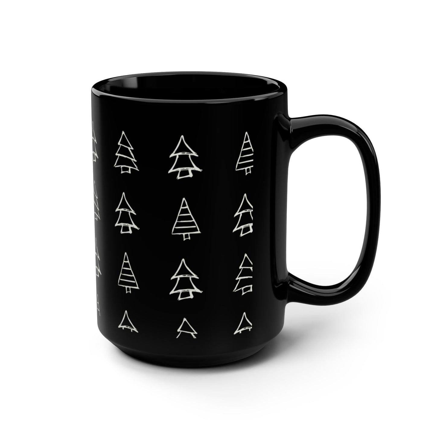 Christmas Tree Mug - 15oz Black