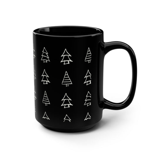 Christmas Tree Mug - 15oz Black