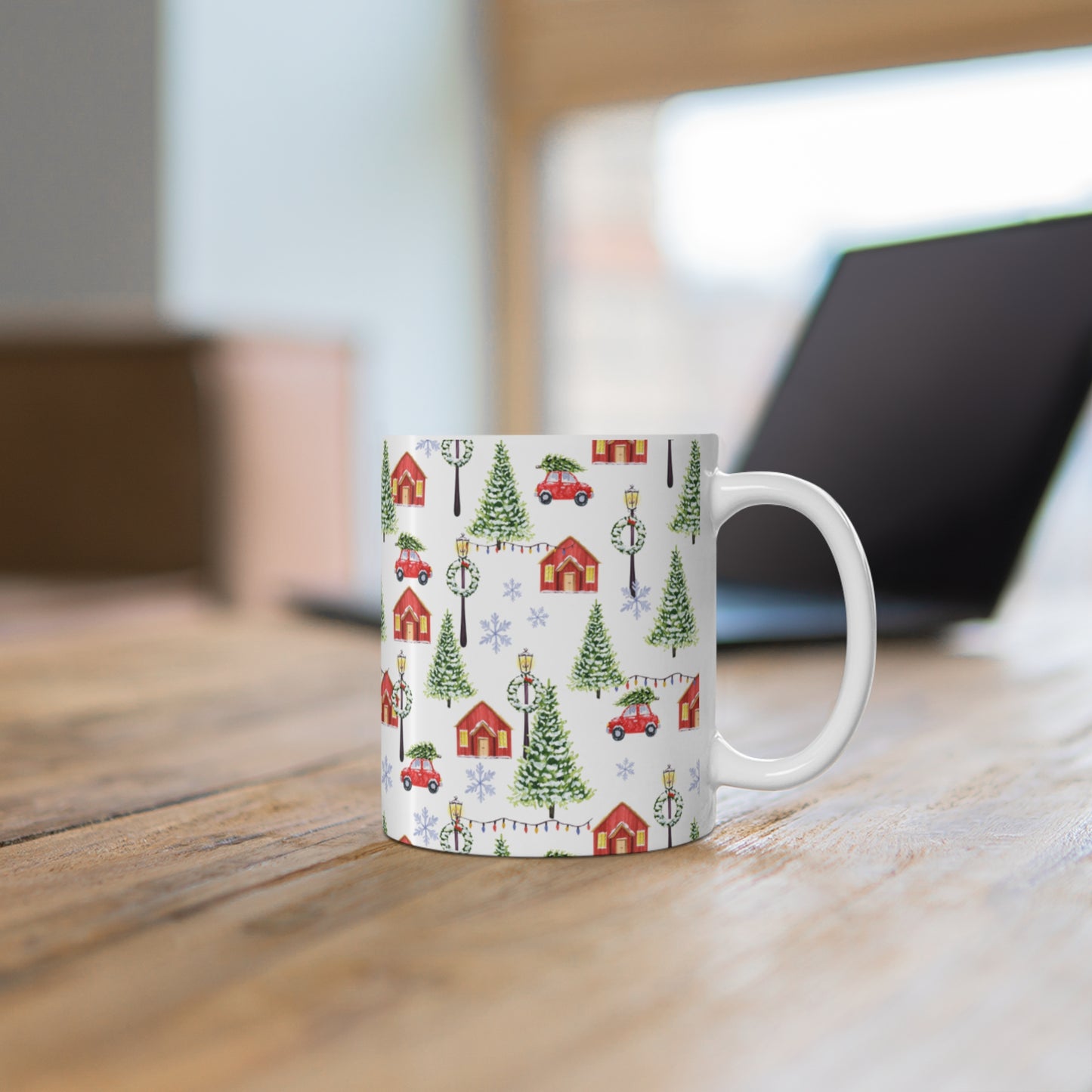 Christmas Pattern Ceramic Design White Mug