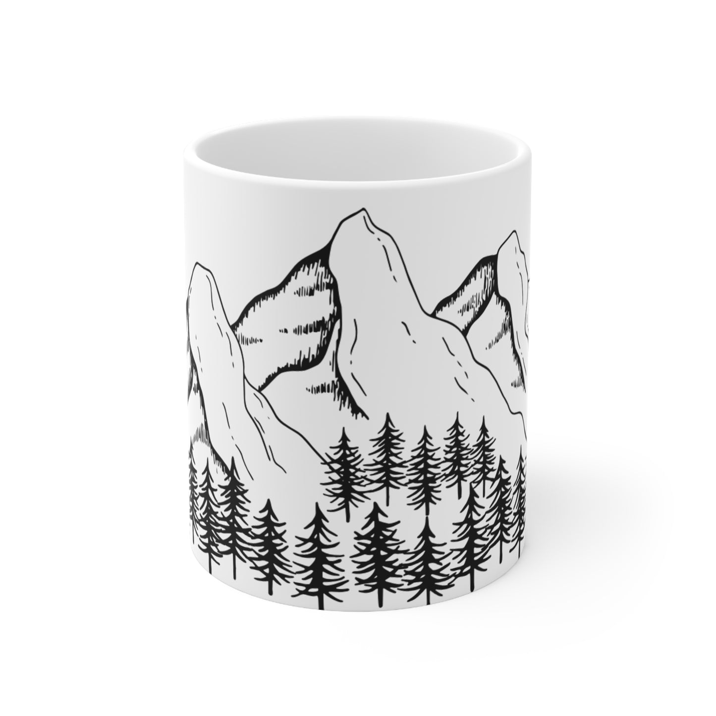Trees and Mountains Christmas Mug  11oz 15oz