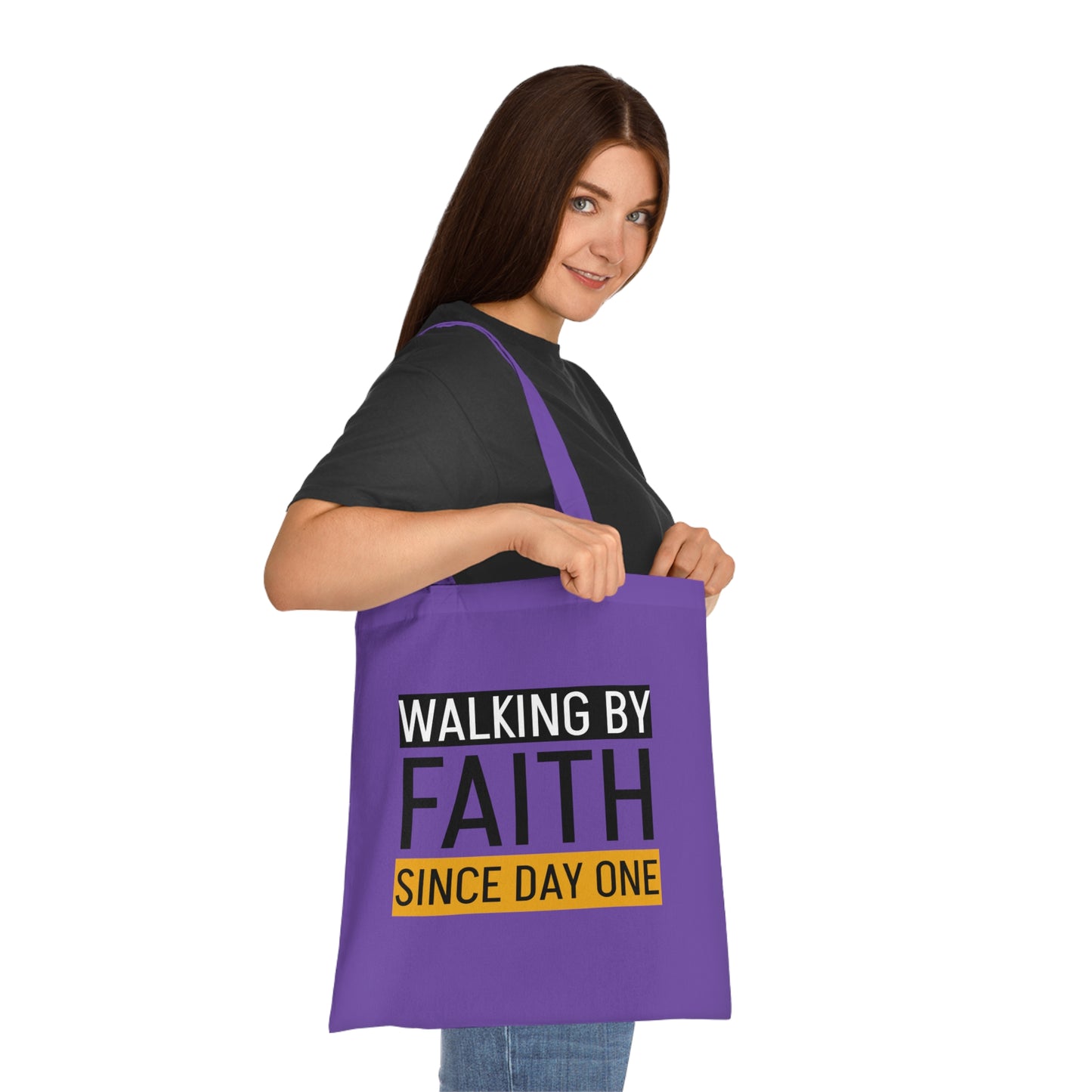 Faith Inspirational Cotton Tote Bag | Motivational Carryall, Everyday Use, Gift for Believers, Scripture Tote, Eco-Friendly Shopping Bag