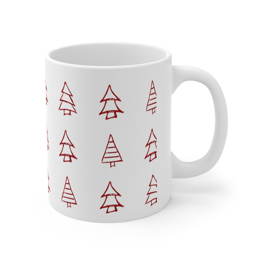 Red Christmas Tree  Mug 11oz 15oz