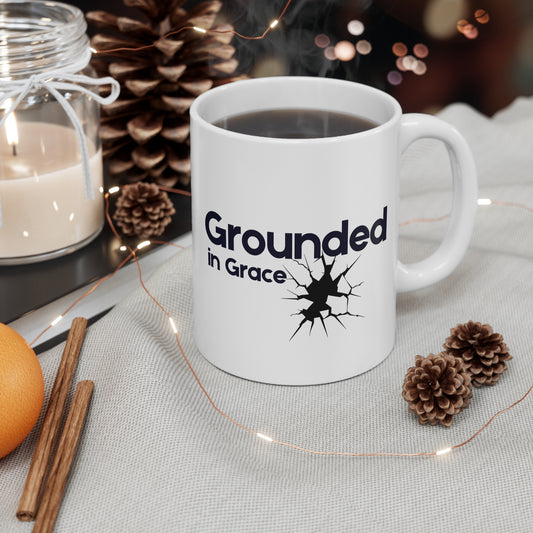 Grounded in Grace - Christian Coffee Mug, White