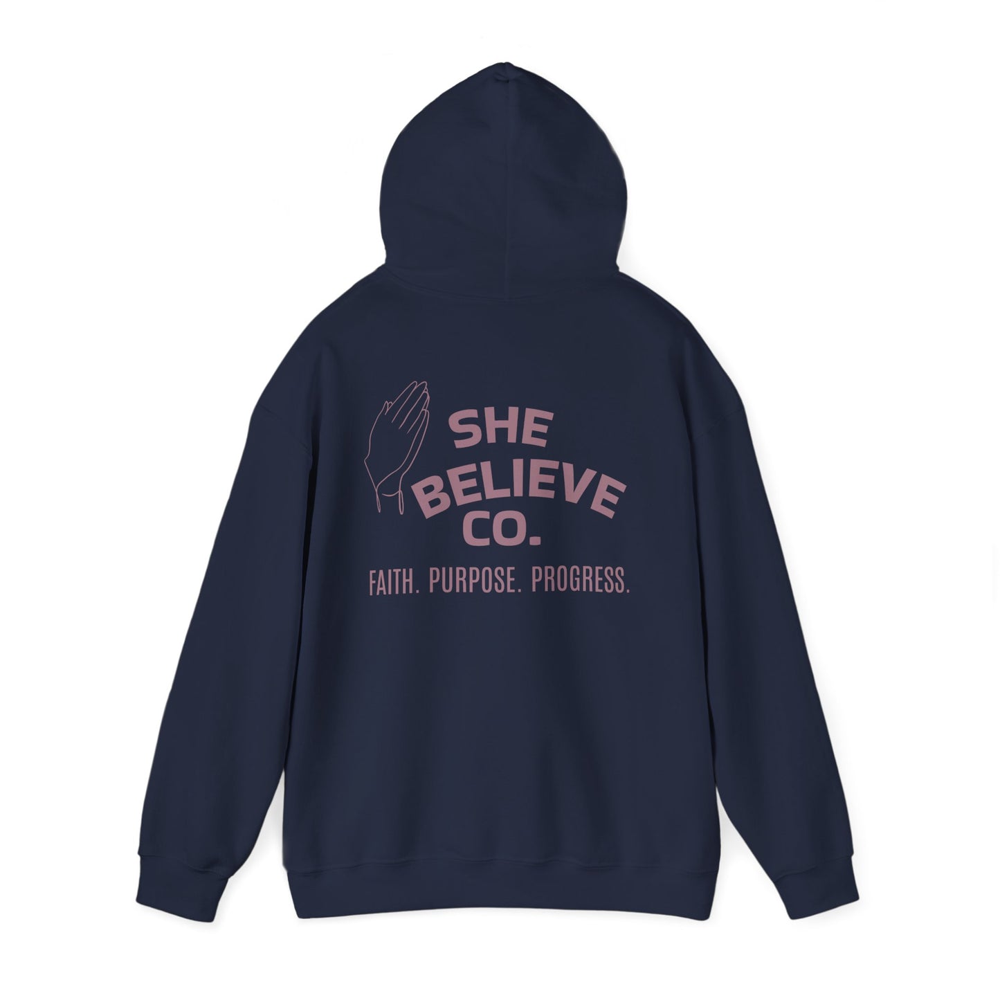 She Believe Co Hoodie — Inspirational Logo Pullover - Black