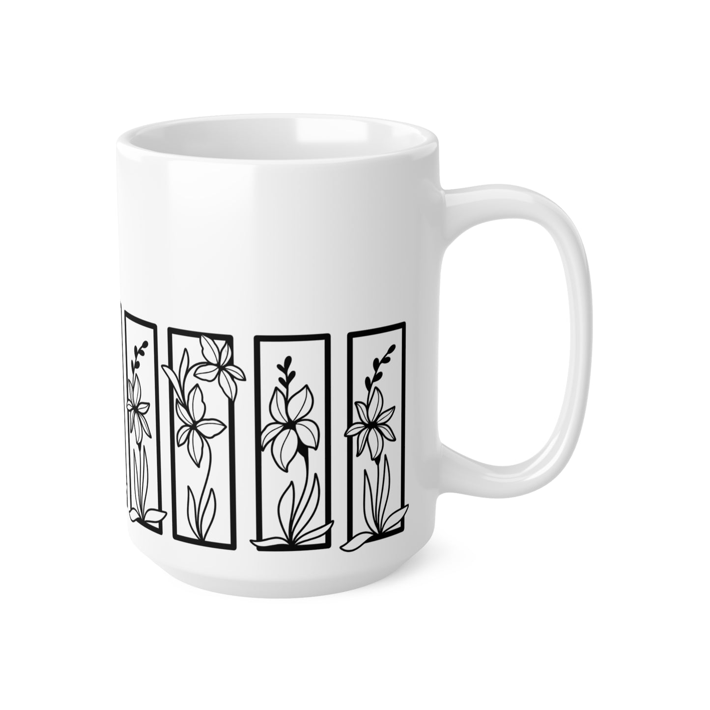Botanical Floral Ceramic Coffee Mug