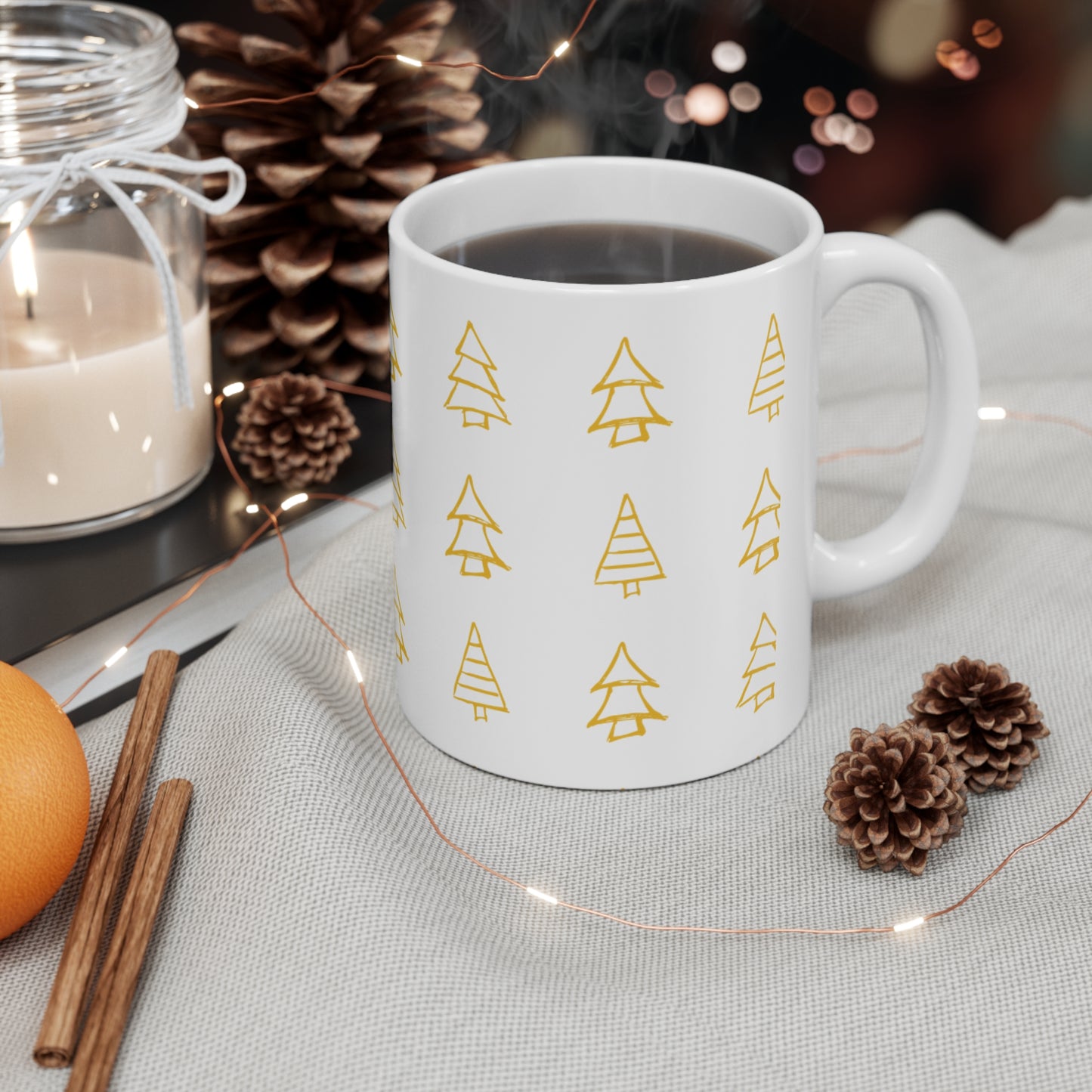 Gold Christmas Tree  Mug 11oz 15oz
