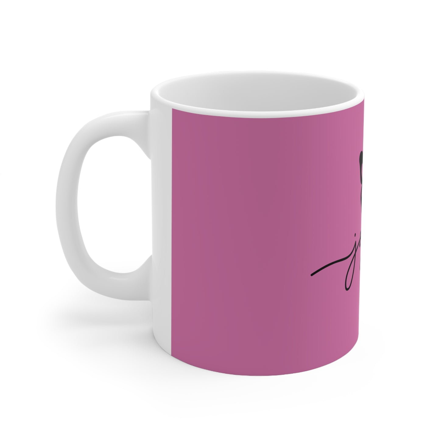 Joyful Ceramic Coffee Cups - 11oz & 15oz, Mug - Pink