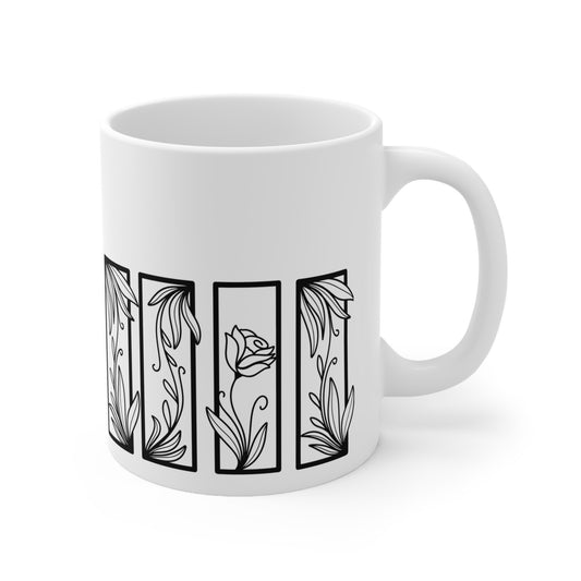 Roses Botanical Floral Ceramic Coffee Mug