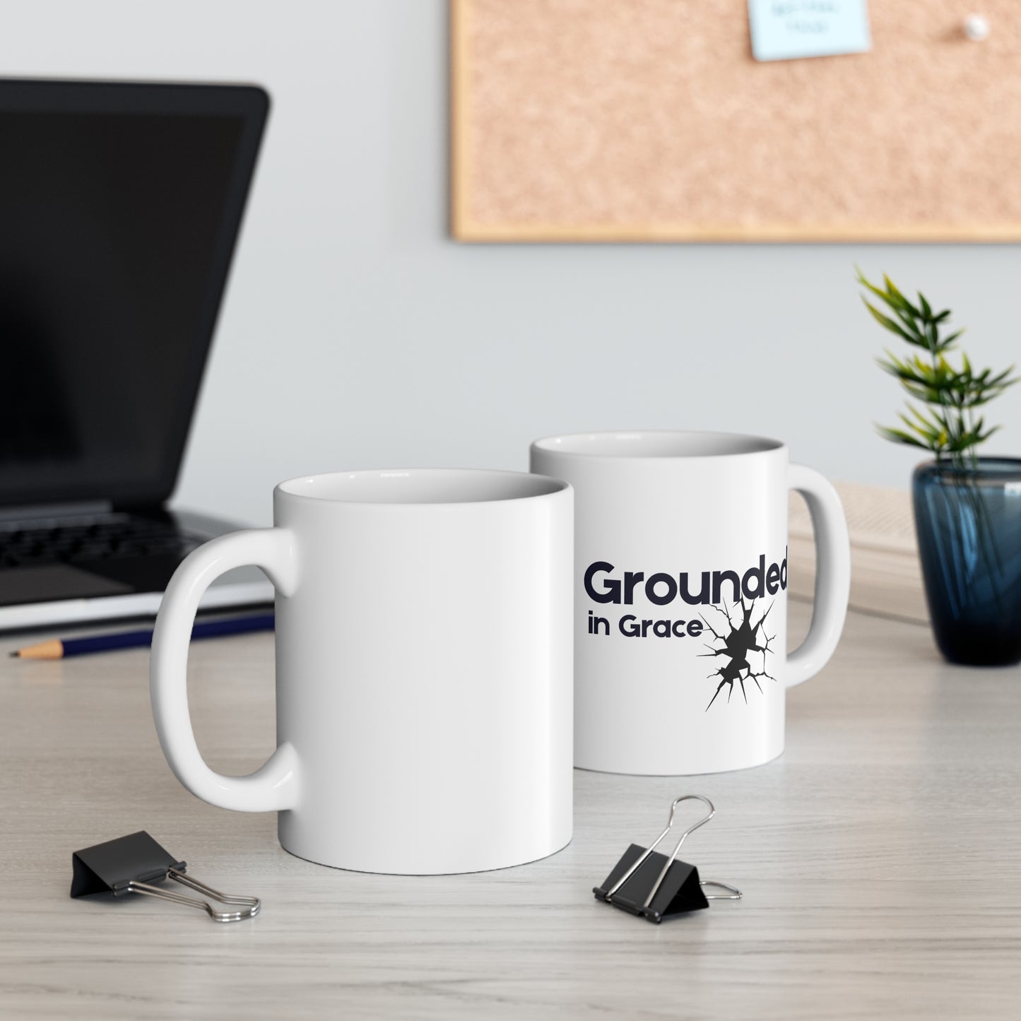 Grounded in Grace - Christian Coffee Mug, White