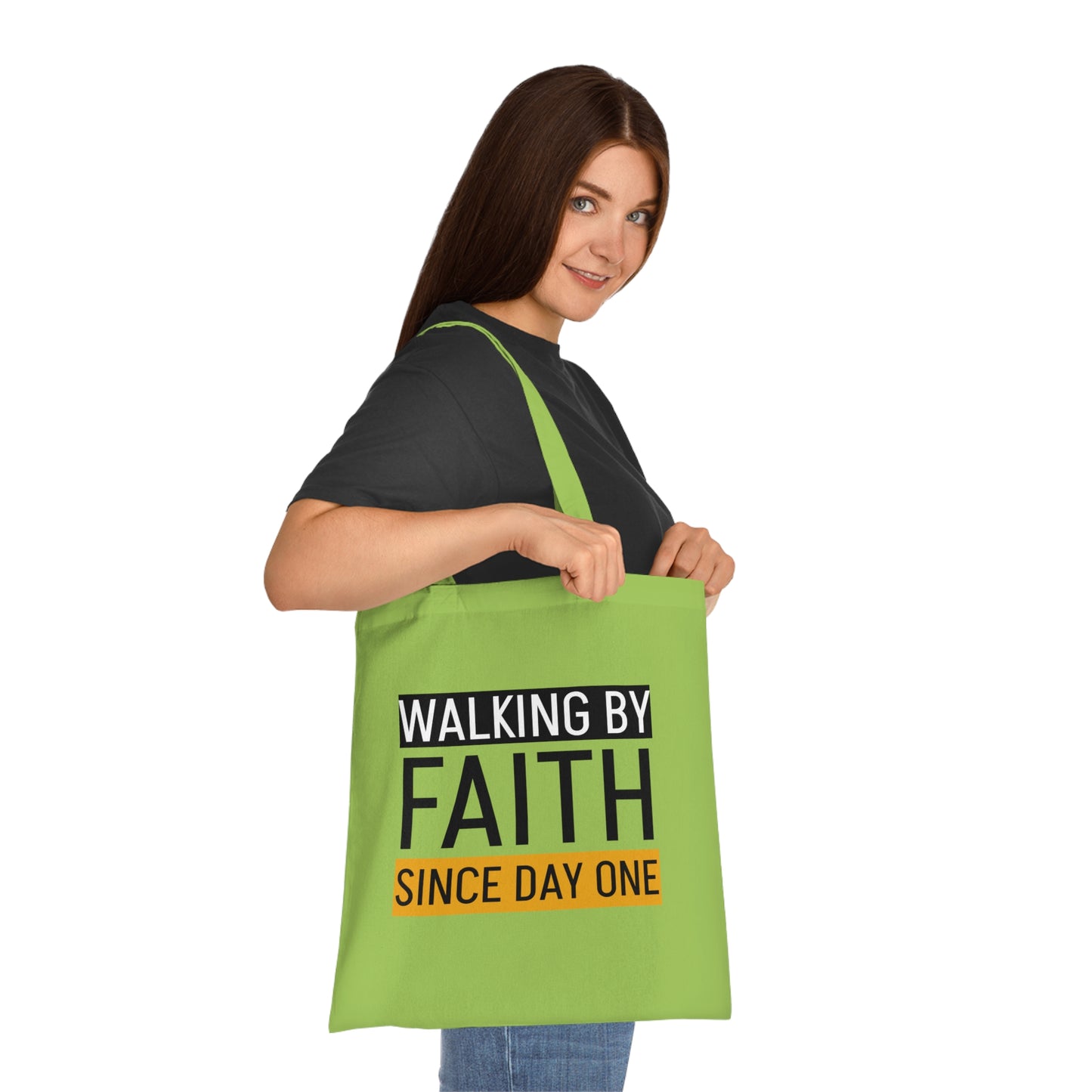 Faith Inspirational Cotton Tote Bag | Motivational Carryall, Everyday Use, Gift for Believers, Scripture Tote, Eco-Friendly Shopping Bag