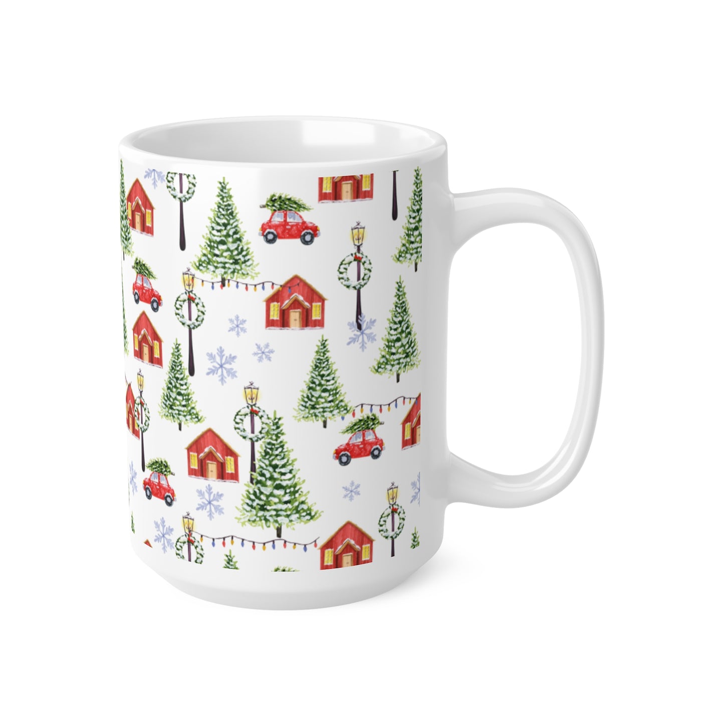 Christmas Pattern Ceramic Design White Mug