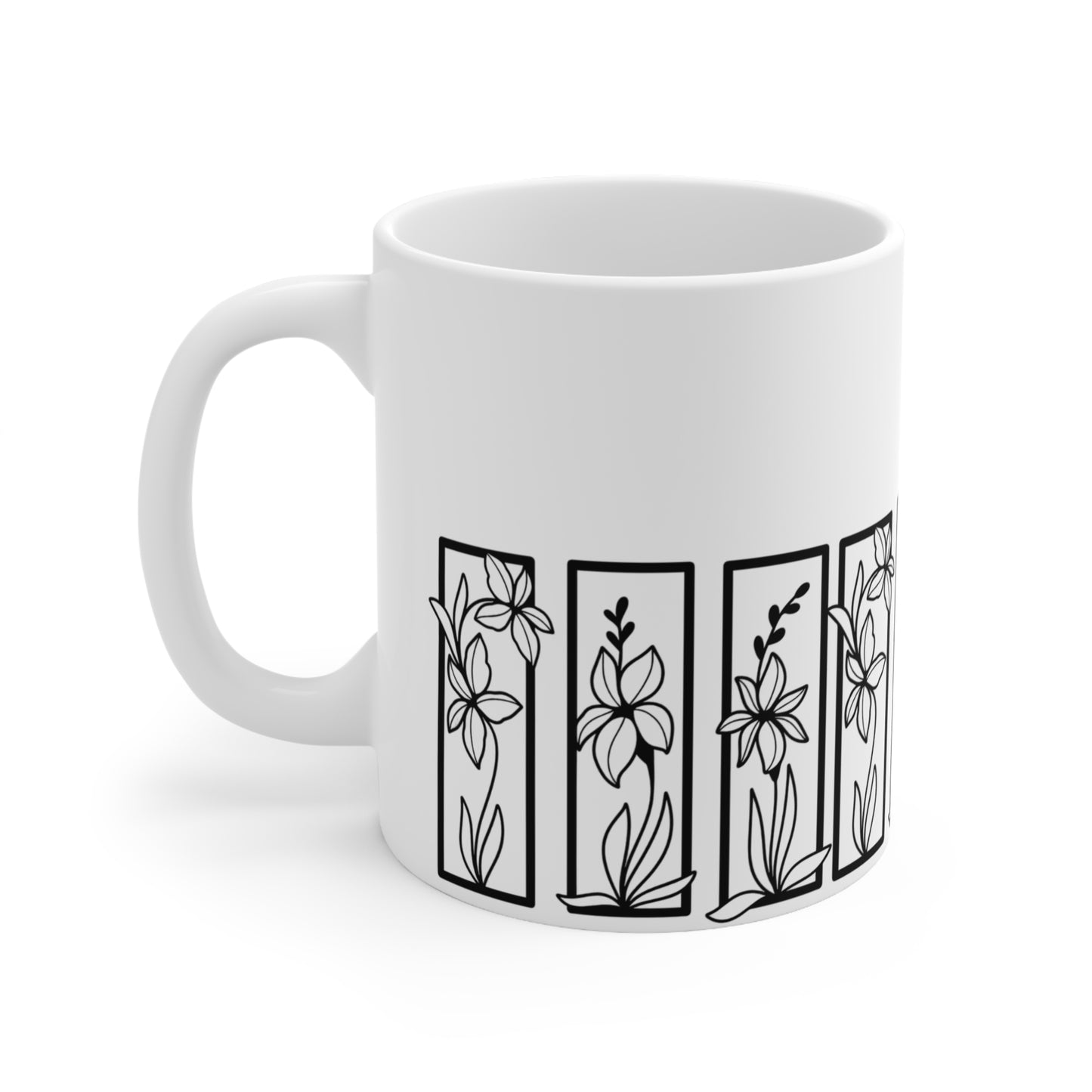 Botanical Floral Ceramic Coffee Mug
