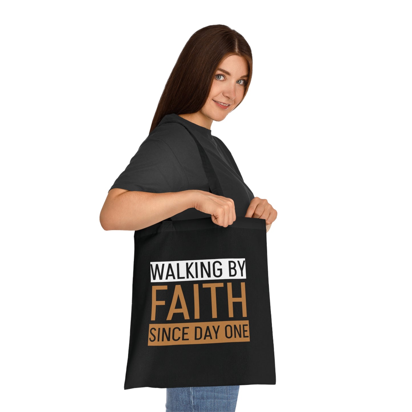 Faith Inspirational Cotton Tote Bag | Motivational Carryall, Everyday Use, Gift for Believers, Scripture Tote, Eco-Friendly Shopping Bag
