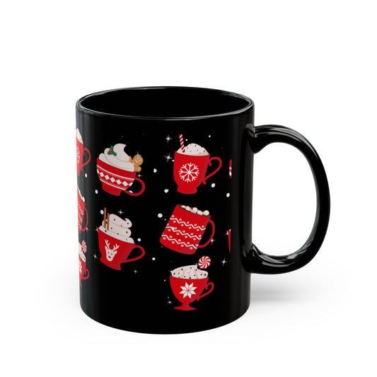 Christmas drink Black Coffee Mug