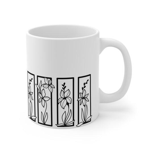 Botanical Floral Ceramic Coffee Mug