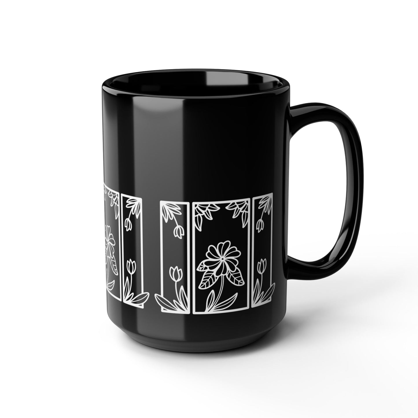 Floral - Botanical Floral Ceramic Black Coffee Mug