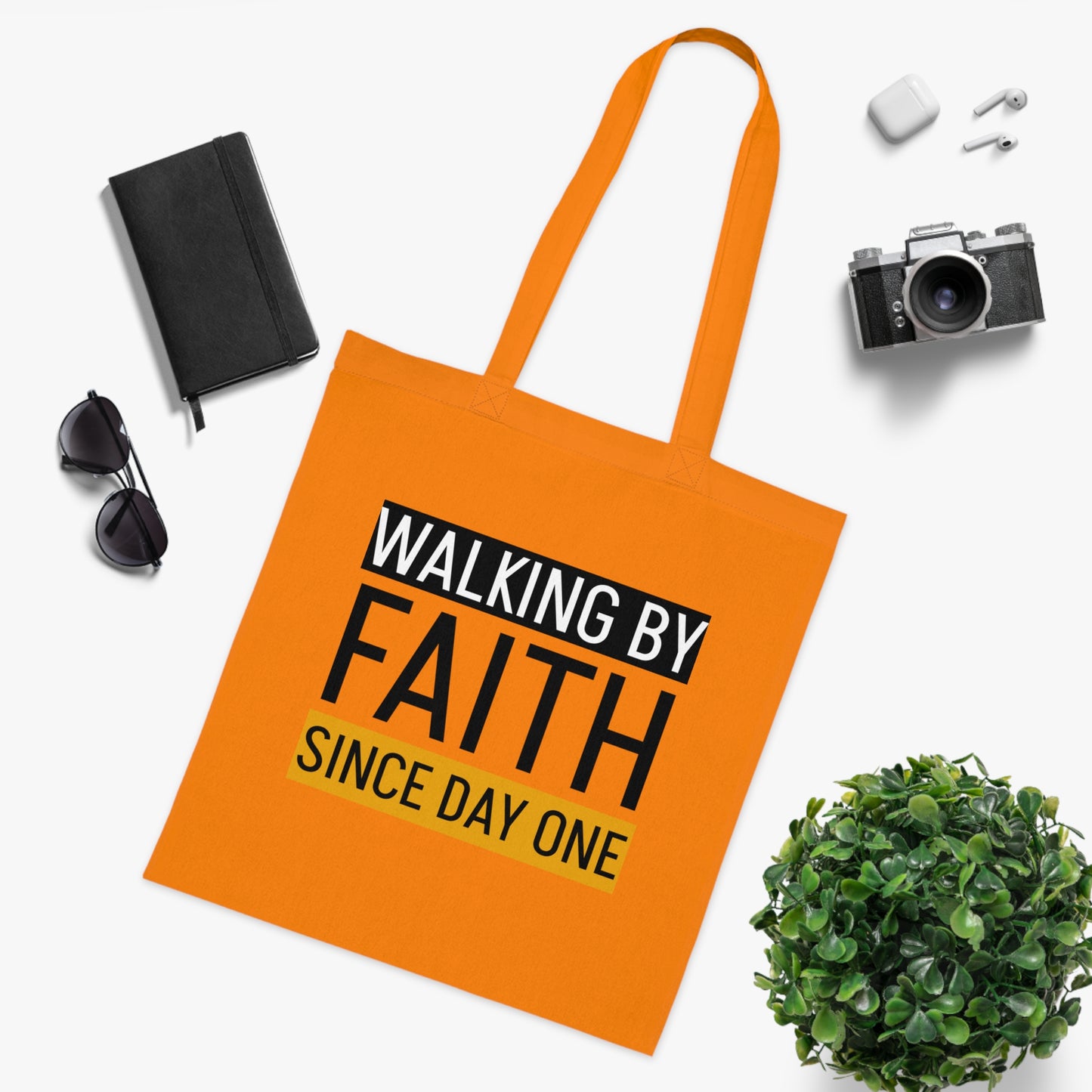 Faith Inspirational Cotton Tote Bag | Motivational Carryall, Everyday Use, Gift for Believers, Scripture Tote, Eco-Friendly Shopping Bag
