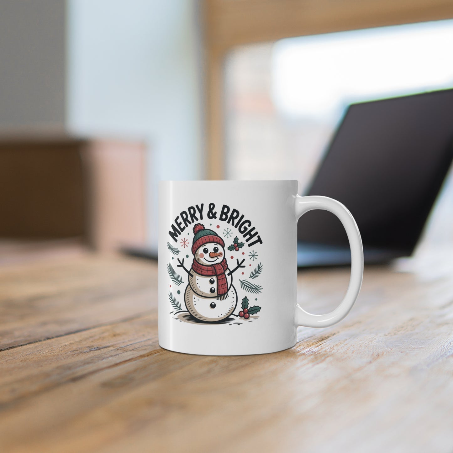 Merry and Bright Christmas Mug - 11oz 15oz White
