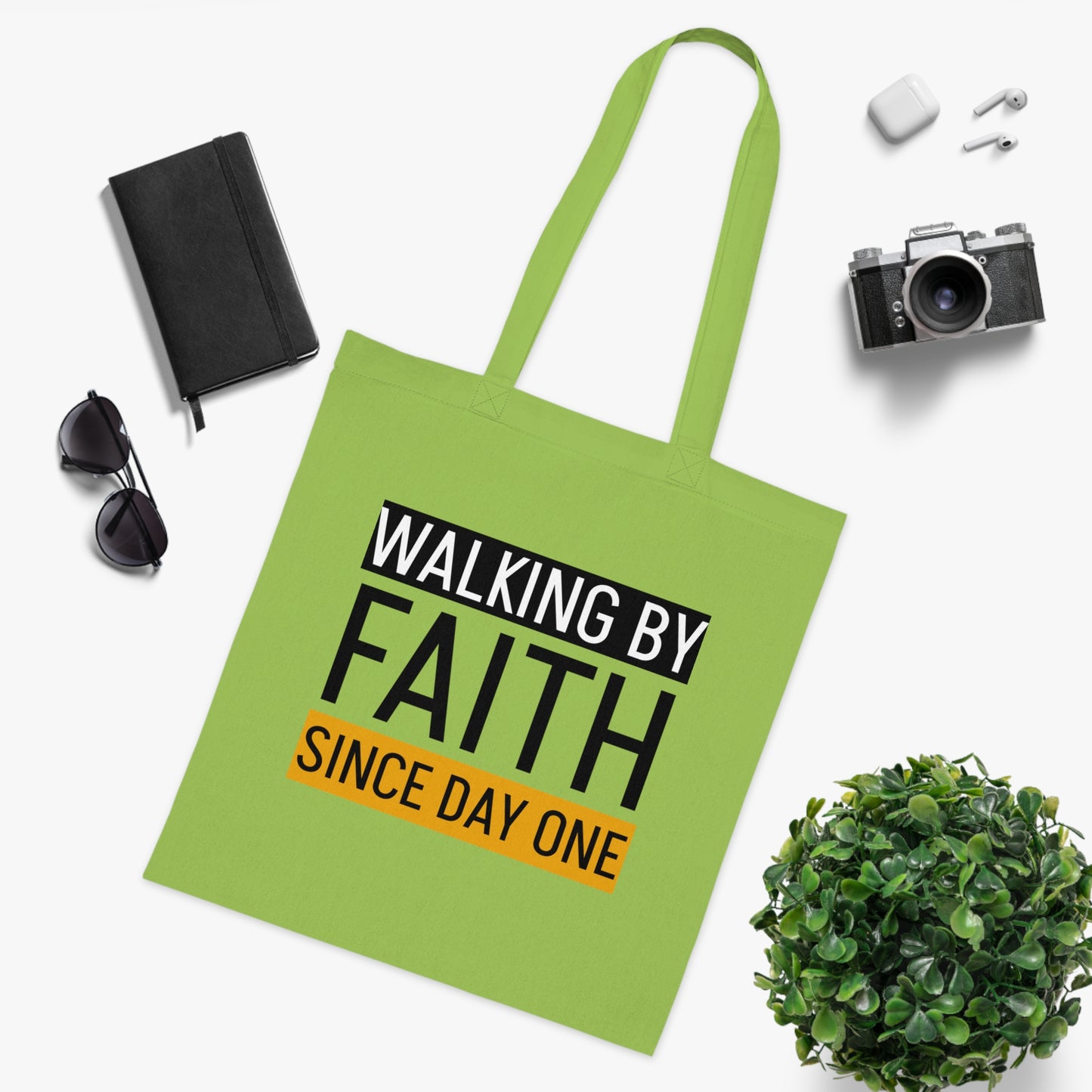 Faith Inspirational Cotton Tote Bag | Motivational Carryall, Everyday Use, Gift for Believers, Scripture Tote, Eco-Friendly Shopping Bag