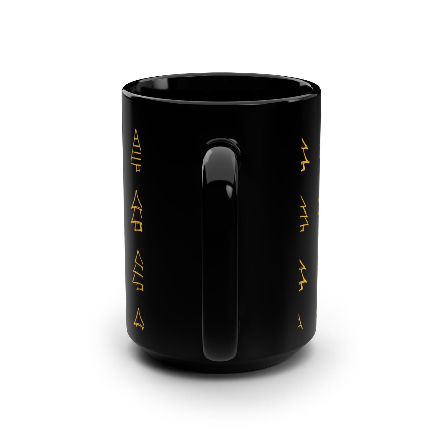Gold Christmas Tree Mug - 15oz Black