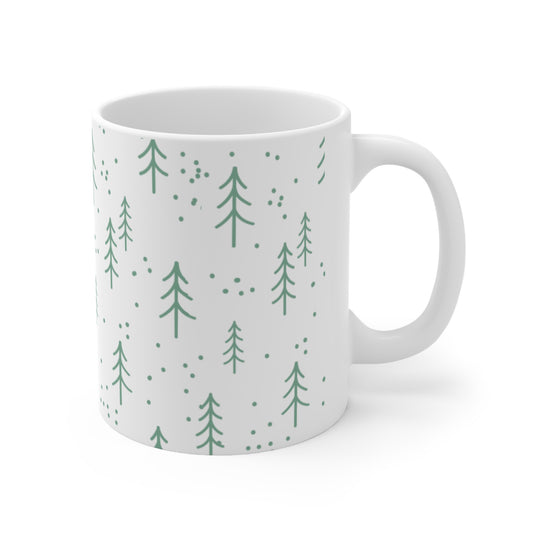Christmas Tree Ceramic Design White Mug