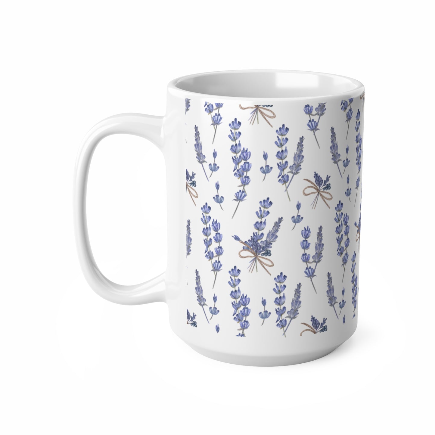 Lavender Flower Ceramic White Coffee Mug