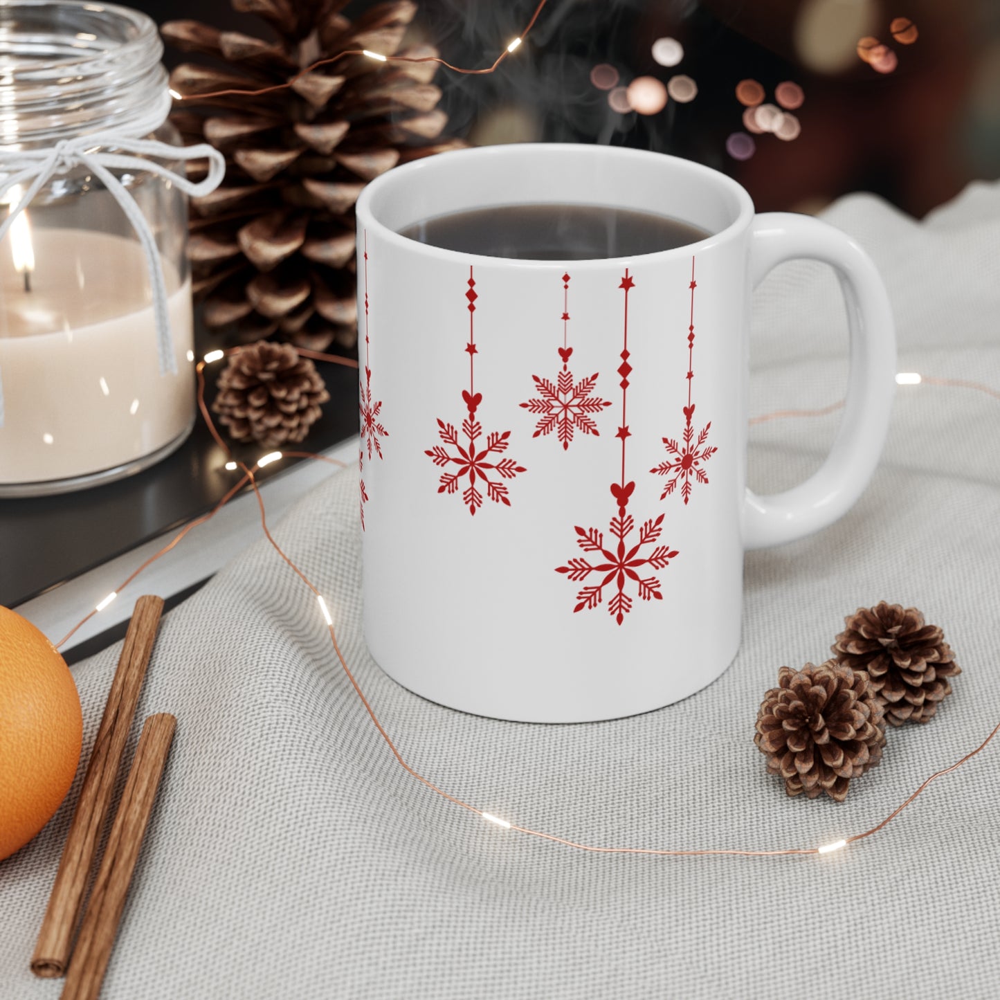 Red Hanging Christmas Mug  11oz 15oz