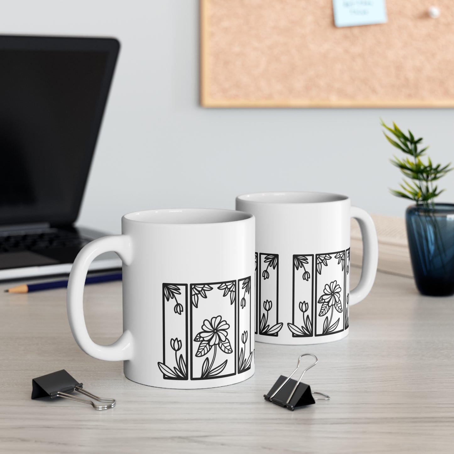 Floral - Botanical Floral Ceramic Coffee Mug