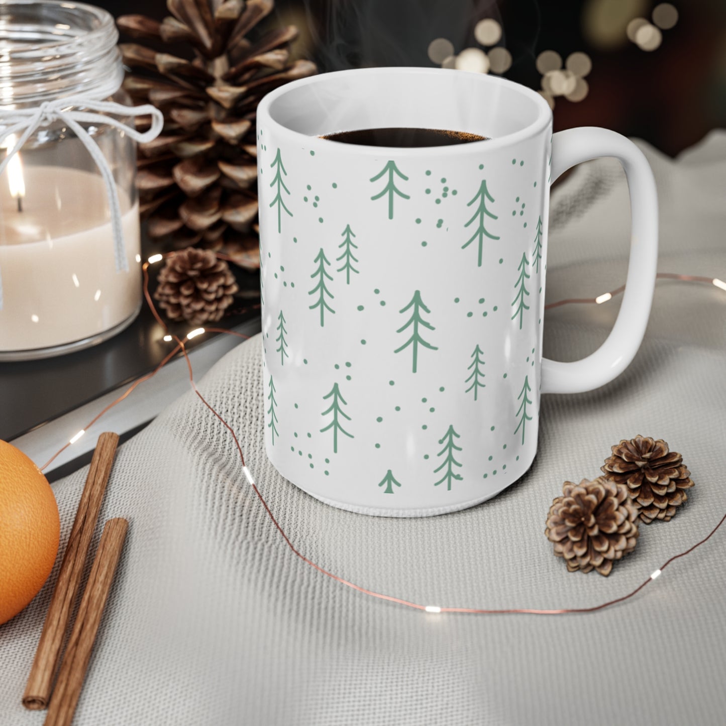 Christmas Tree Ceramic Design White Mug