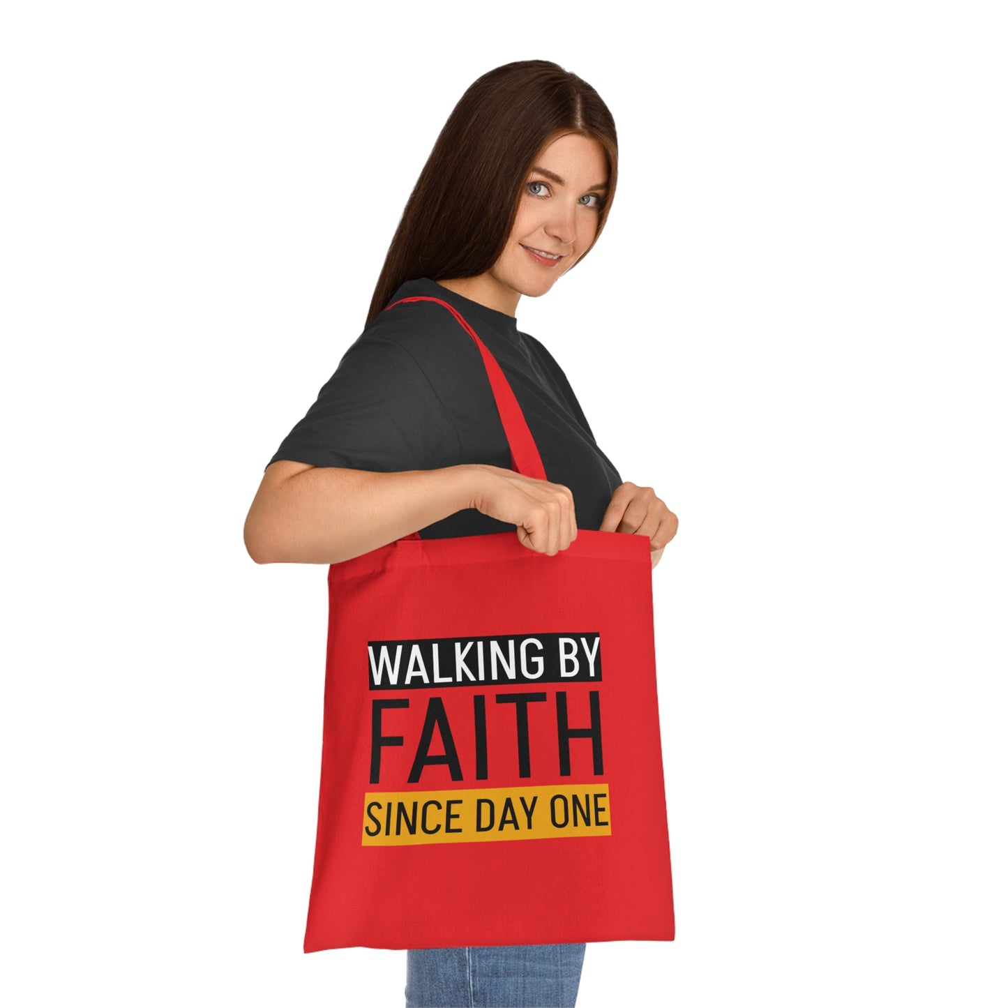 Faith Inspirational Cotton Tote Bag | Motivational Carryall, Everyday Use, Gift for Believers, Scripture Tote, Eco-Friendly Shopping Bag