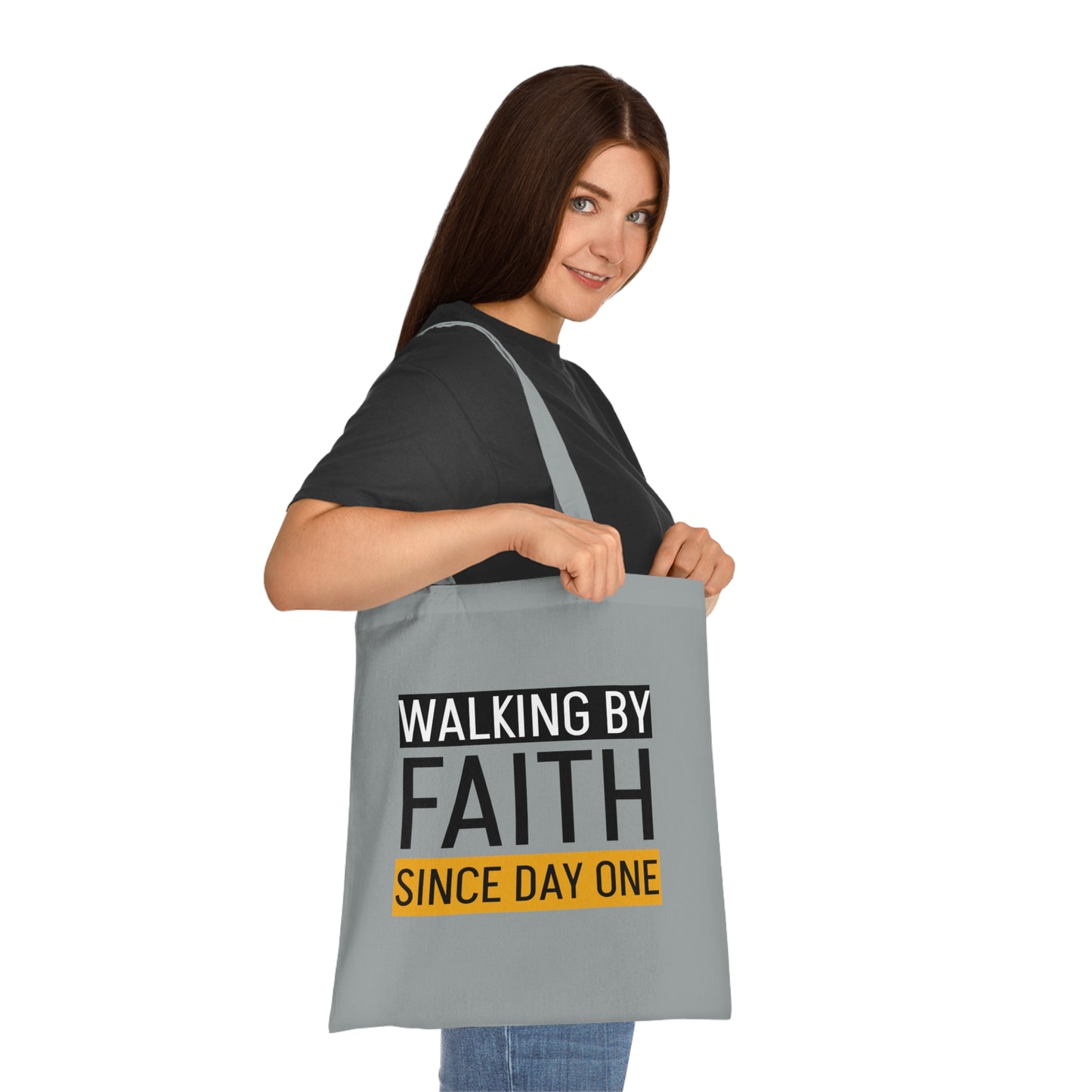 Faith Inspirational Cotton Tote Bag | Motivational Carryall, Everyday Use, Gift for Believers, Scripture Tote, Eco-Friendly Shopping Bag