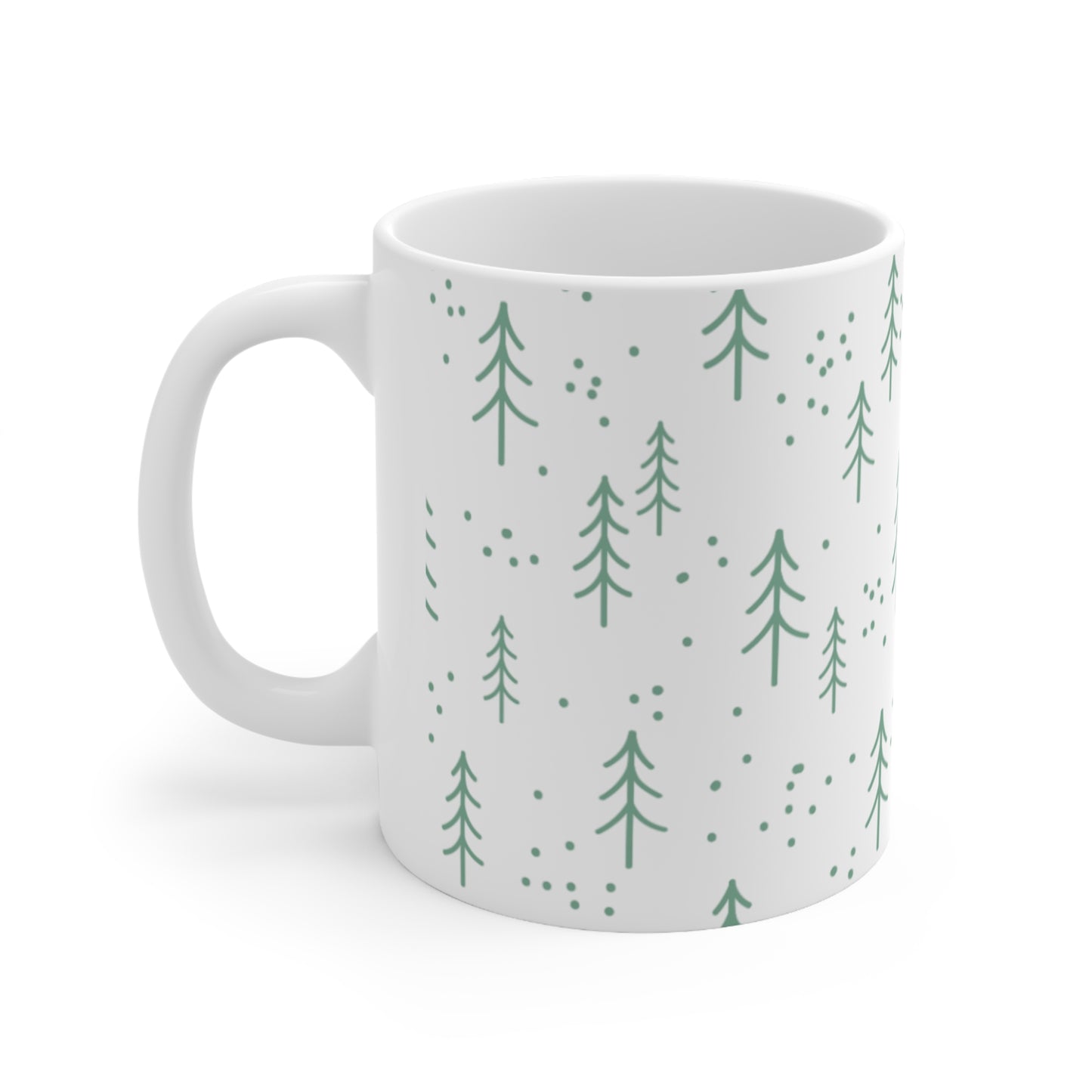 Christmas Tree Ceramic Design White Mug