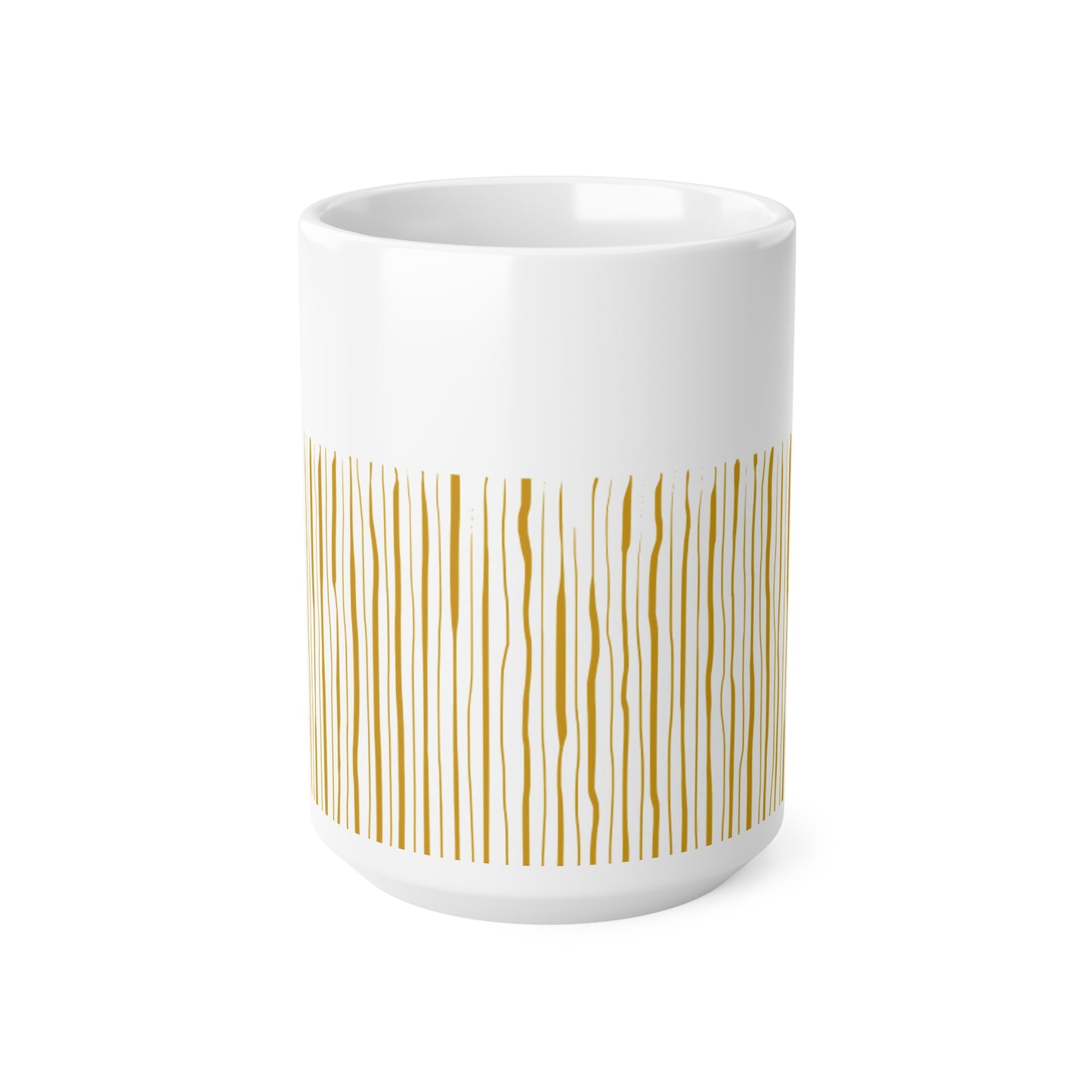 Orange Stripped White Coffee Mug