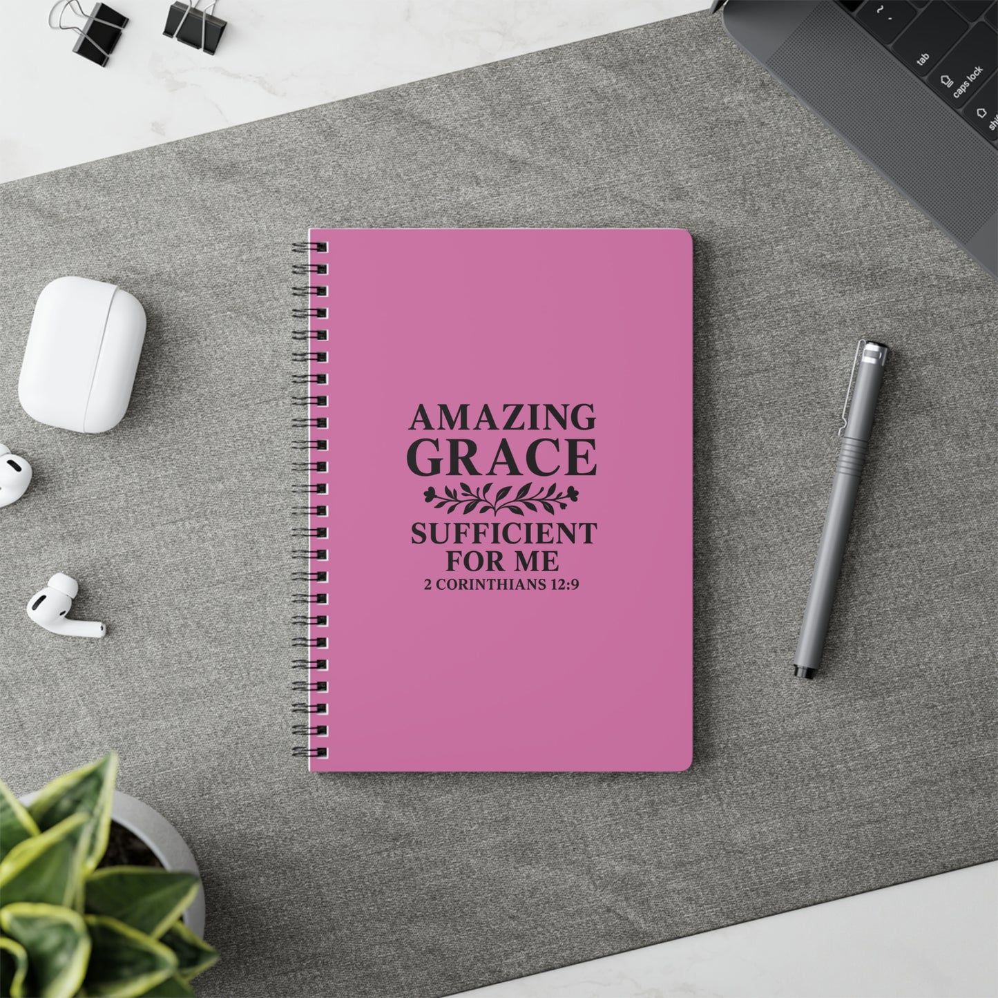 Journal Notebook - Amazing Grace 2 Corinthians 12:9