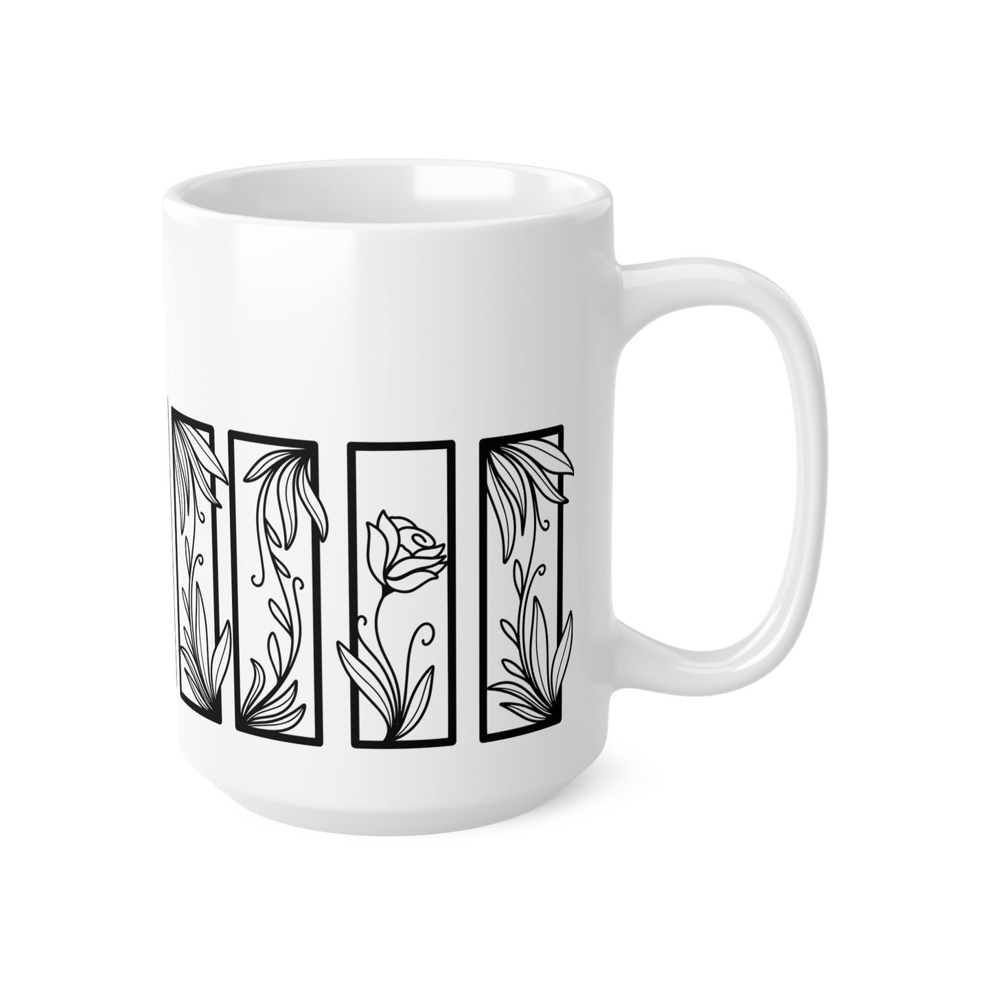 Roses Botanical Floral Ceramic Coffee Mug