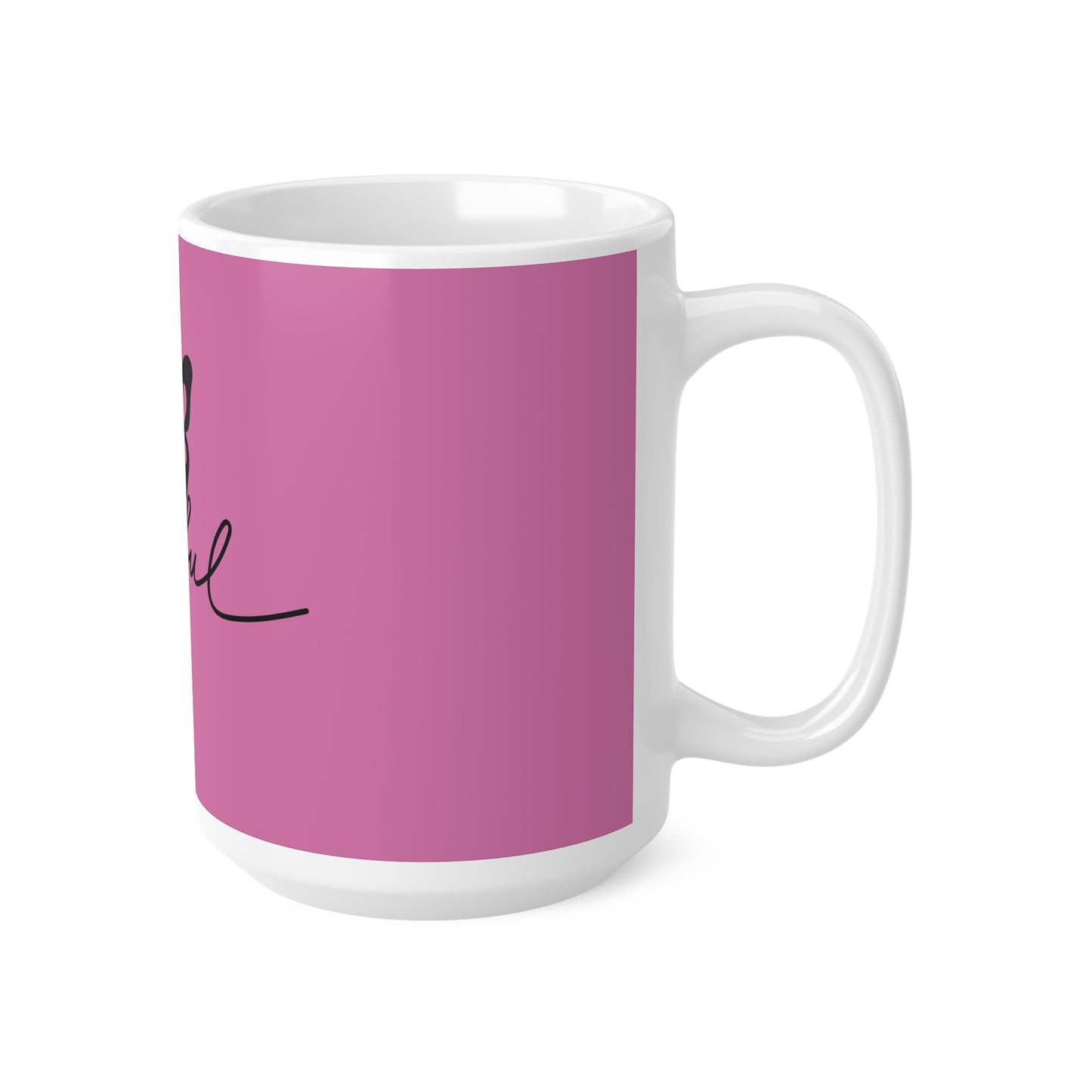 Joyful Ceramic Coffee Cups - 11oz & 15oz, Mug - Pink