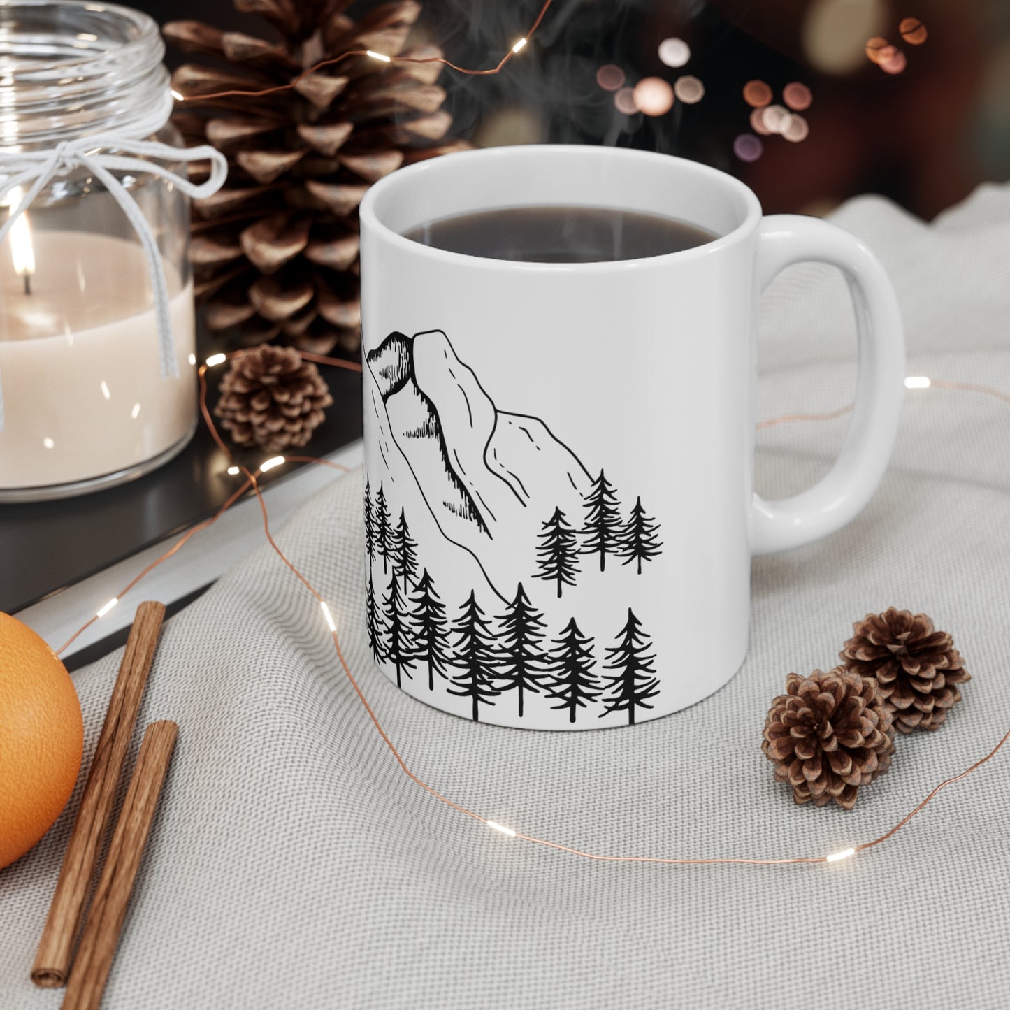 Trees and Mountains Christmas Mug  11oz 15oz