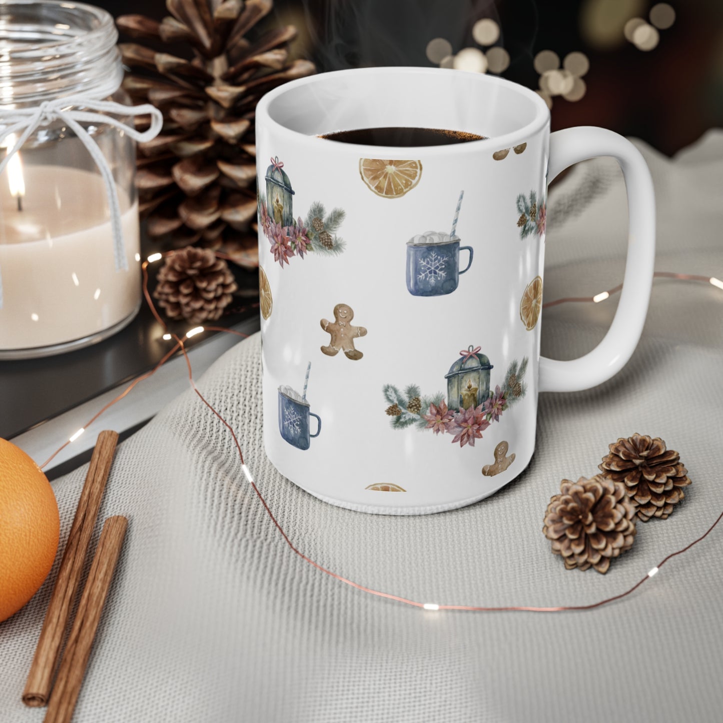 Christmas Seamless Coffee White Mug