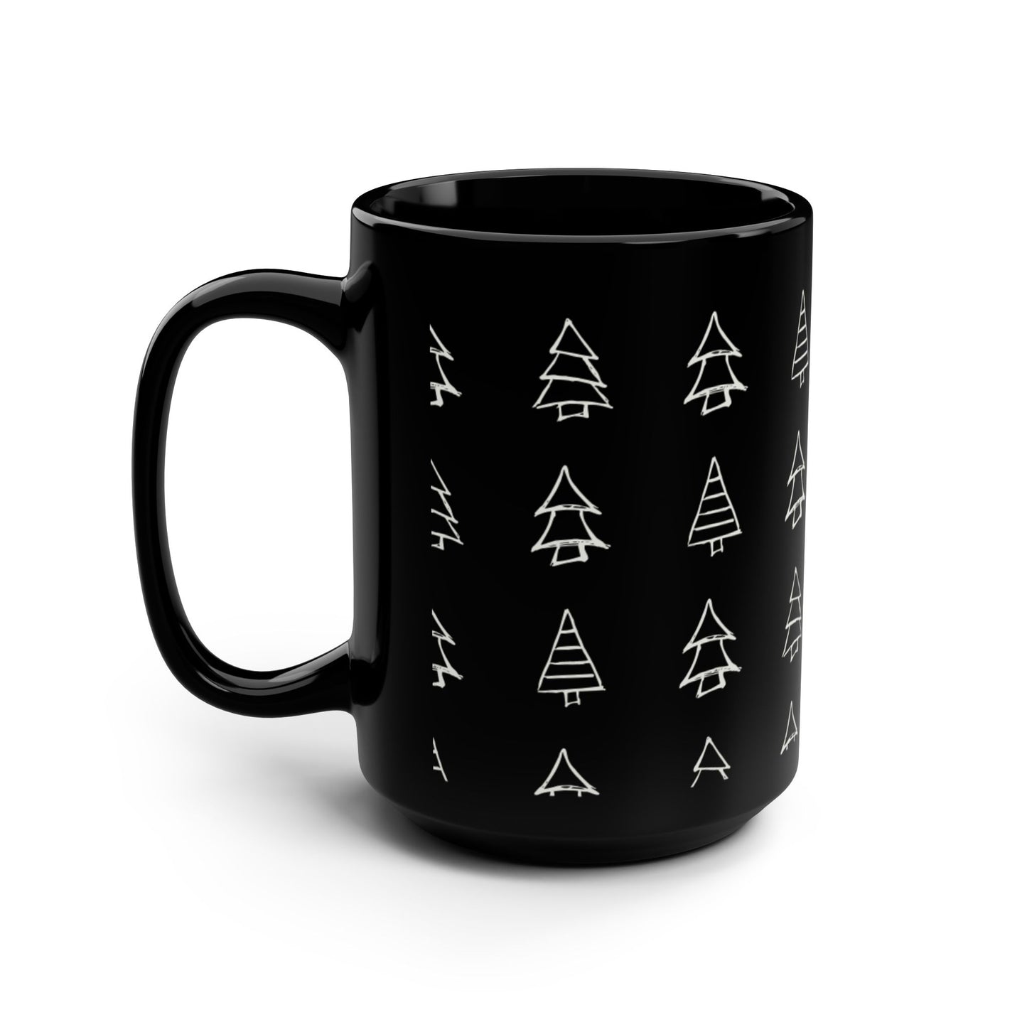 Christmas Tree Mug - 15oz Black
