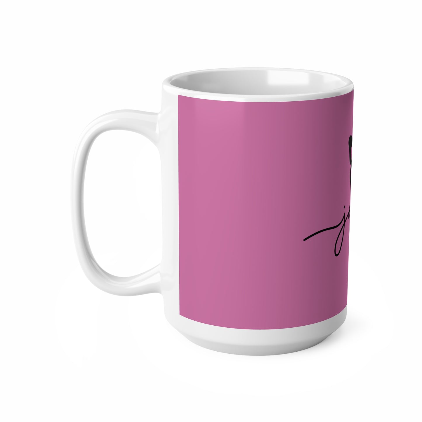 Joyful Ceramic Coffee Cups - 11oz & 15oz, Mug - Pink